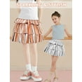 thumbnail image 3 of Shiny Metallic Skirts for Girls Party Ruffle Tutu Dance Skirts Sparkle 3-Layer Scooter Skirts High Waist Tiered Cheerleading Skater A-Line Flared Skorts Skirts, 3 of 6