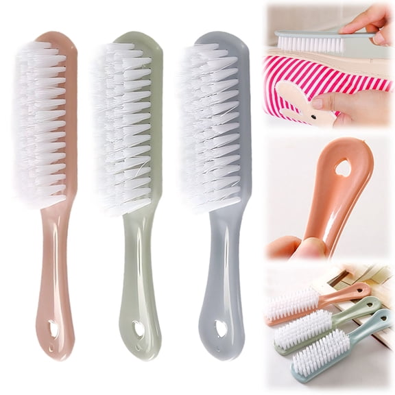 3 Pack Soft Bristle Cleaning Brush, Gentle Scrubber for Delicate Fabrics Furniture Car Interior, Dust Removal Hand Brush Set Random Color