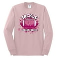 thumbnail image 2 of Wild Bobby Tougher Than Cancer Football Paint Splatters Breast Cancer Awareness Men Long Sleeve Shirt, Light Pink, Large, 2 of 6
