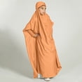 thumbnail image 2 of IBTOM CASTLE Kids Girls Long Sleeve Full Cover Hijab Kaftan Dubai Islamic Prayer Dress Abaya Muslim Hooded Robe Ramadan Clothing 6-7 Years Orange, 2 of 8