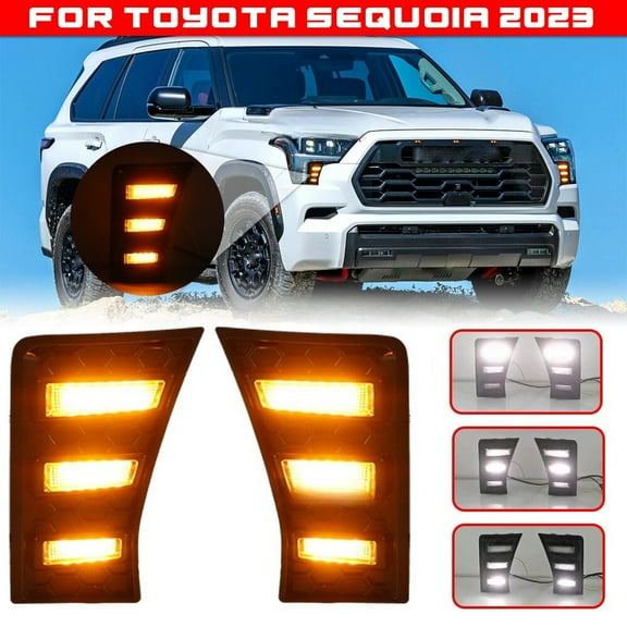 For Toyota Sequoia 2023 2024 DRL LED Daytime Running Light Headlight Fog Lamp
