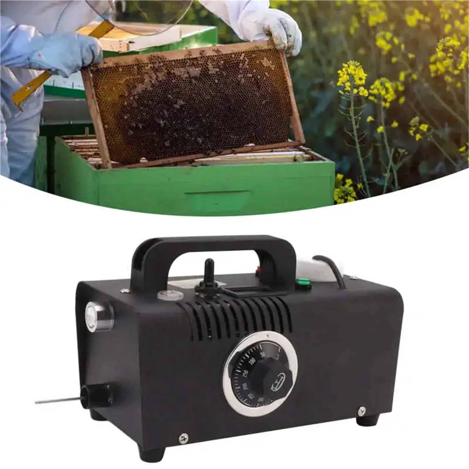 12V Mite Spray Fog Machine With Handle Iron Outdoor Electric Smoke Machine For Mite Bees Removal 250W ,Simple and Efficient