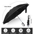 thumbnail image 4 of Inverted Umbrella with Carabiner Handle, Wind Proof Umbrellas For Rain, 46 Inch Portable Reverse Folding Umbrella, Car Umbrella for Women Men, 10 Ribs, 4 of 4