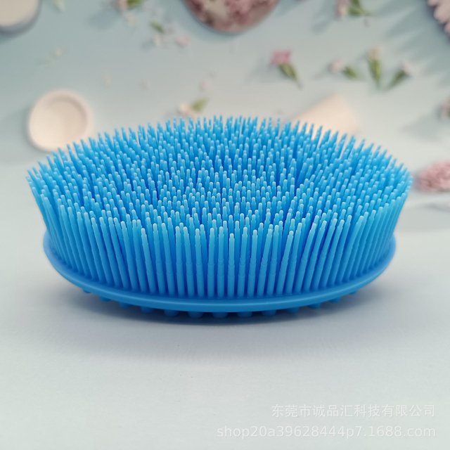 Cepillo de ducha, cepillo de masaje de silicona exfoliante, champú y cepillo de baño de silicona 2 en 1, masajeador del cuero cabelludo, espuma densa. Ideal para baños, masajes y tacto.