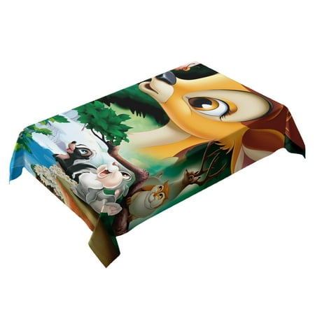 

Bambi square tablecloth has an iconic print fits most tables and is easy to care for. It adds a nostalgic touch and is perfect for fans，55 x 71 （140*180cm）
