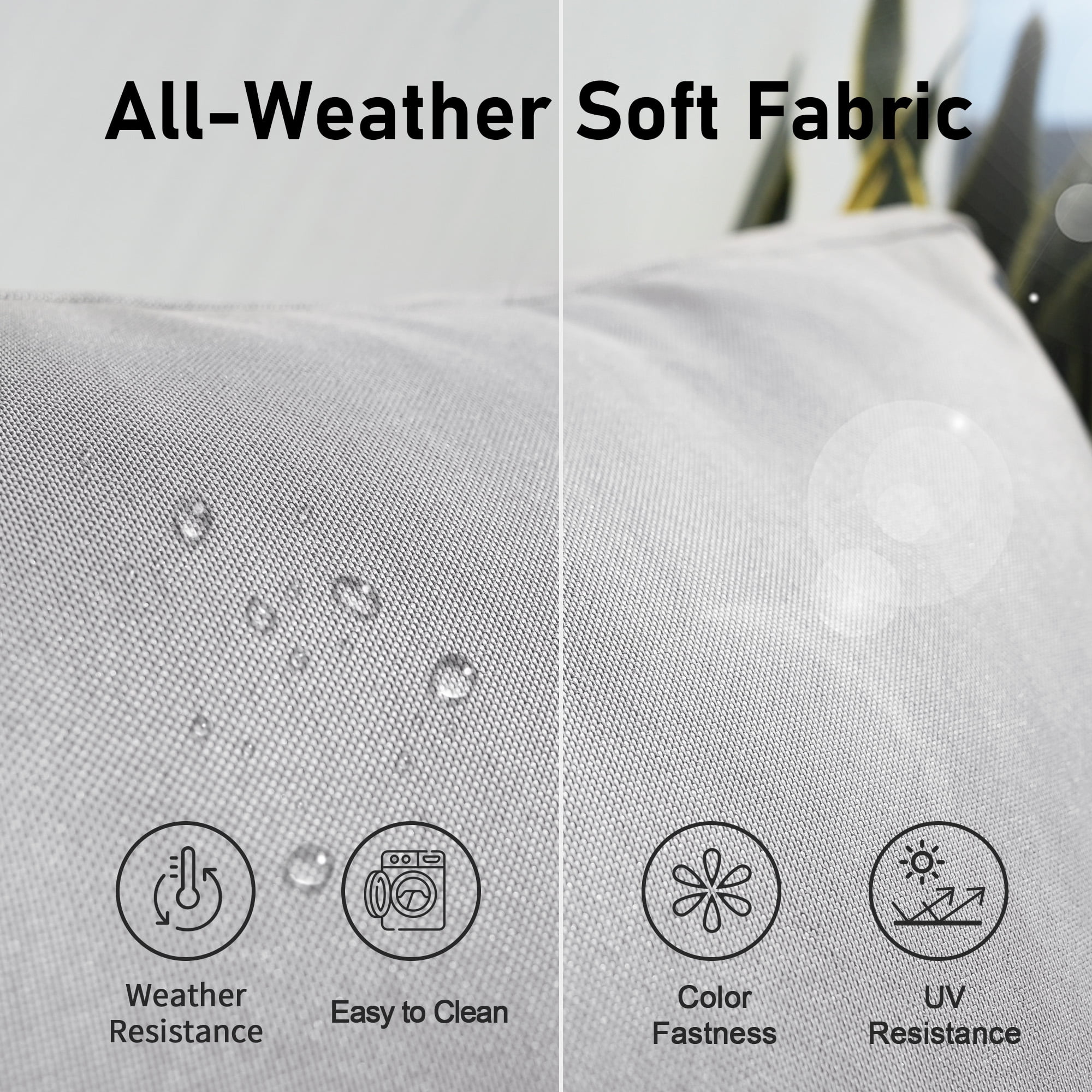 RADIATA 4 Pcs Patio Boho Furniture Sofa Sets with Light Gray Cushions , All-Weather White PE Wicker Outdoor Conversation Sets for Backyard, Deck, Patio Sofa Sectional