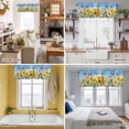 thumbnail image 5 of Spring Sunflower Daisy Kitchen Curtain Valances for Windows Farmhouse Short Curtains, Yellow Butterfly Retro Oil Painting Rod Pocket Valance Curtain for Bedroom Cafe Living Room 42"x12", 5 of 8