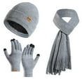 thumbnail image 2 of QLEICOM Hat Scarf Glove Set for Women,Women's Plush Hat Scarf and Gloves Set with Soft Faux Fur Material 3-Piece Winter Accessory Collection for Cold Weather Gray, 2 of 2