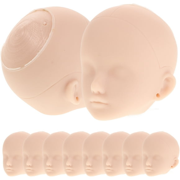 10 cabezas de muñeca de plástico para practicar maquillaje, manualidades, formación en cosmetología, pintura facial, proyectos de fabricación de muñecas, sin cuenca ocular