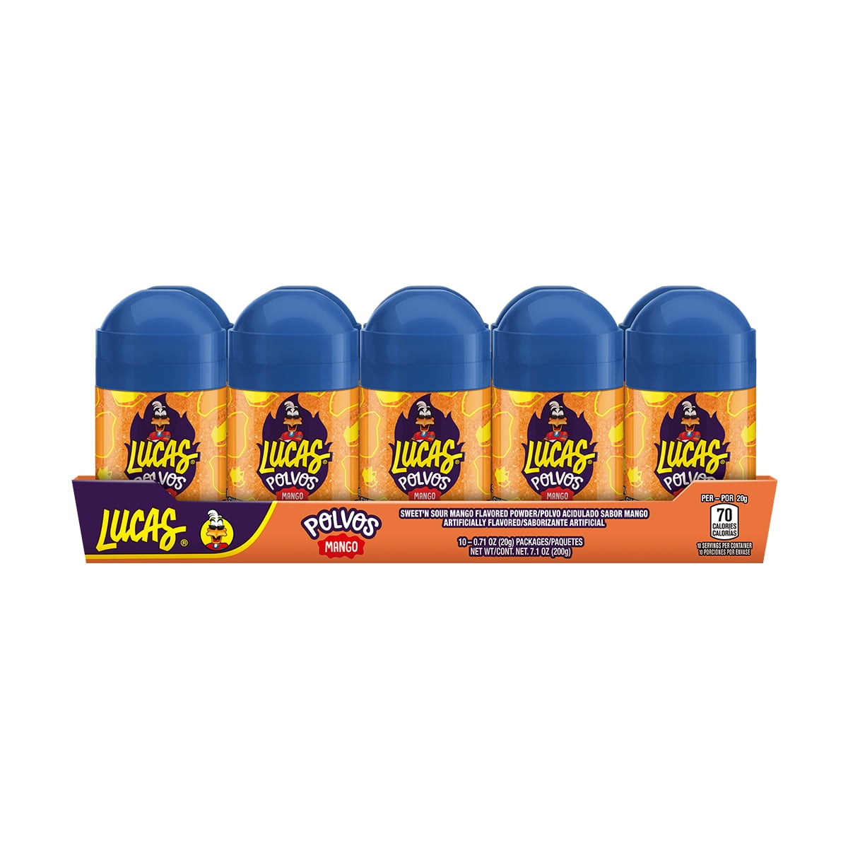 (3 pack) Lucas Polvos Mango Chili Powder Candy, 0.71 oz, 10 Packages