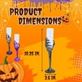 thumbnail image 4 of (3 ) Halloween Skeleton Hand Plastic Champagne Flutes, 10.25in Spooky Reusable Tall Wine Goblets Gothic Iridescent Purple Black Drinkwares Table Party Props Supplies Creepy Display Color May Vary, 4 of 8