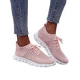 thumbnail image 1 of DYMADE Women's Lightweight Lace Up Breathable Mesh Flat Knit Sneaker Shoes, 1 of 6