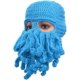 thumbnail image 2 of chapeau De Ski Unisexe Lgant En Tricot Pieuvre Coupe-vent, Masque De Ski, Casquette Garde Le Visage Au Chaud Bleu, 2 of 5