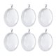 thumbnail image 1 of EeaseMX Kit de 6 colgantes ovalados de 30 x 40 mm para hacer uno mismo, bandeja para colgante, bisel, cadena de cristal (plata brillante), 1 of 7