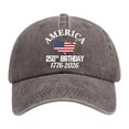 thumbnail image 3 of 250th Anniversary USA Hat, United States 250th Anniversary Baseball Cap, 1776-2026 Patriotic Printed Hat, US 250th Anniversary Cap for Independence Day, Adjustable One Size, Coffee, 3 of 8