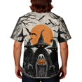 thumbnail image 6 of IYYVV Halloween Scrub Tops Men Pumpkin Ghost Plus Size Medical Uniforms Work V Neck Scrub Shirts with 3 Pockets White 2XL, 6 of 7