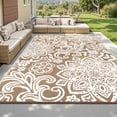 thumbnail image 6 of MJIAexp 8'x10' Brown Outdoor Rug Patio Rug Waterproof RV Outdoor Rug Camping Rugs Reversible Plastic Straw Rug Large Outdoor Mat for Camping, Balcony Apartment, Patio, Porch, Picnic, Beach, 6 of 8