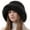Black, variant on Women's Warm Winter Bucket Hat Plush Fluffy Faux Fur Russian Ushanka Snow Hat Luxury Fuzzy Furry Bucket Hat White