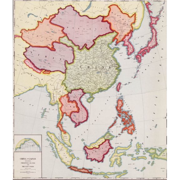 1932 Map Of East Asia History (24 x 36)