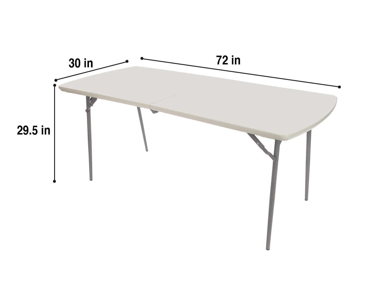 Hampden Furnishings Baldwin Collection 30" x 72" Fold-in-Half Banquet Table, Grey