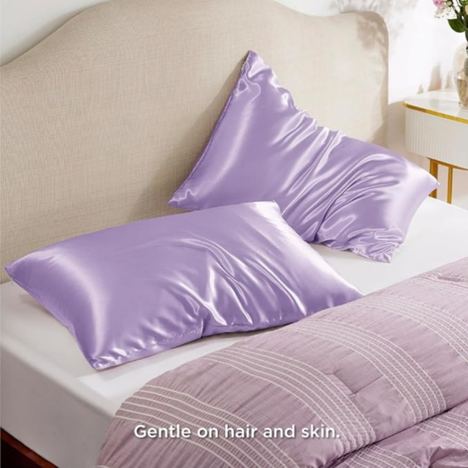Mulberry Silk Pillowcase King for Hair and Skin Made in Germany, 22 Momme Pure Silk, Anti Acne Pillow Cases with Zipper, 6A Grade Organic Silk, Hypoallergenic, Anti Wrinkle, 2 Pcs 20"x36", King