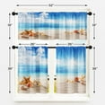thumbnail image 5 of Beach Kitchen Curtains Summer Landscape Window Curtains Valance and Tier Set 36 Inch, Sand Cloud Beautiful Rod Pocket Short Tier Curtain, Blue Sea Small Curtains for Kitchen Decor, 5 of 6