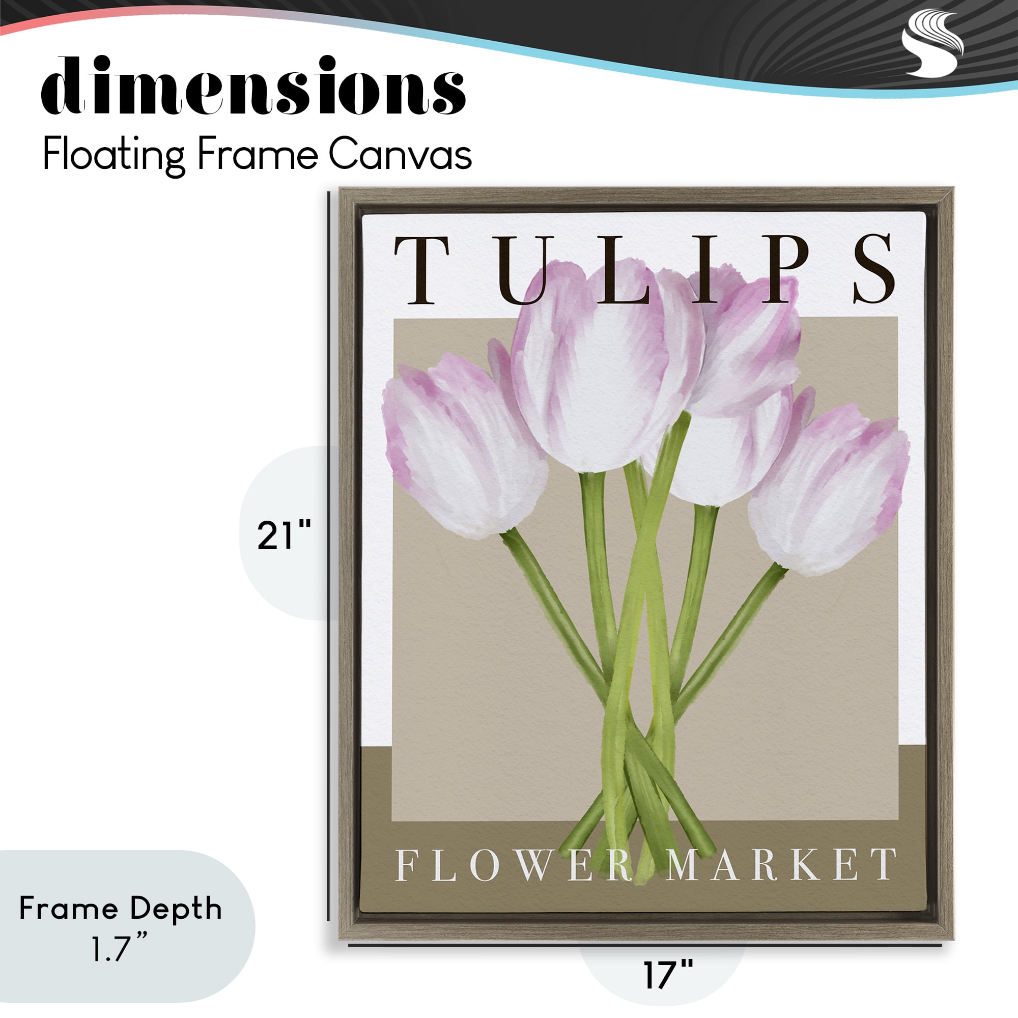 Stupell Industries Tulips Flower Market Brown Framed Floater Canvas Wall Art, design by Jennifer Stith