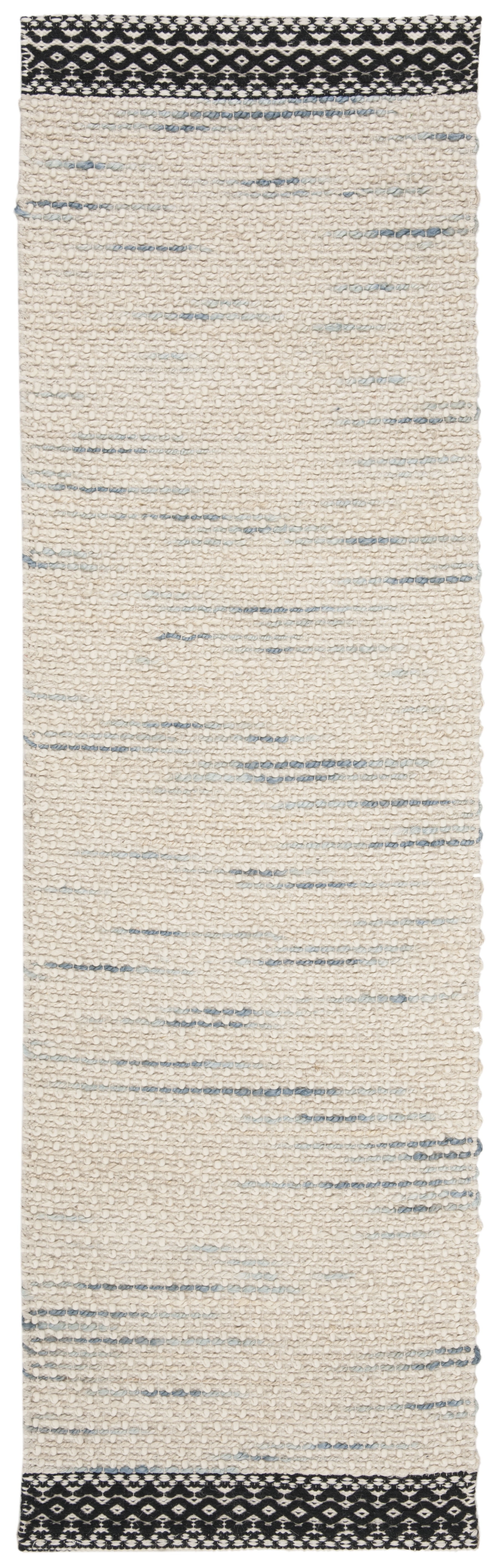 SAFAVIEH Natura Briar Braided Striped Runner Rug, Black/Ivory, 2'3" x 8'