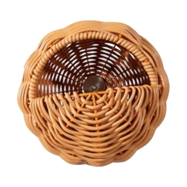 Cesta de almacenamiento tejida a mano, cesta de flores tejida, cesta de lavandería hecha a mano, maceta colgante artesanal para patio, rama de árbol
