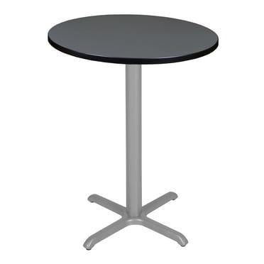 Regency Via Cafe High 30" Round X-Base Table- Grey/Grey