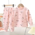 thumbnail image 2 of KPOPLK Toddler Pajamas Baby Girls Pajama Set 6M-10Y Kids Cute Snug fit Cute Pattern Roundneck Pjs Cotton Sleepwear(6-7 Years,Light Pink), 2 of 8