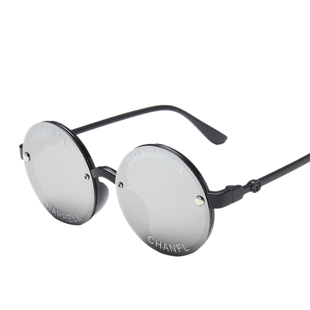 Kmbangi Lunettes de Soleil pour Enfants avec Lettres Rondes Imprimées, Transparentes et Résistantes à l'Usure