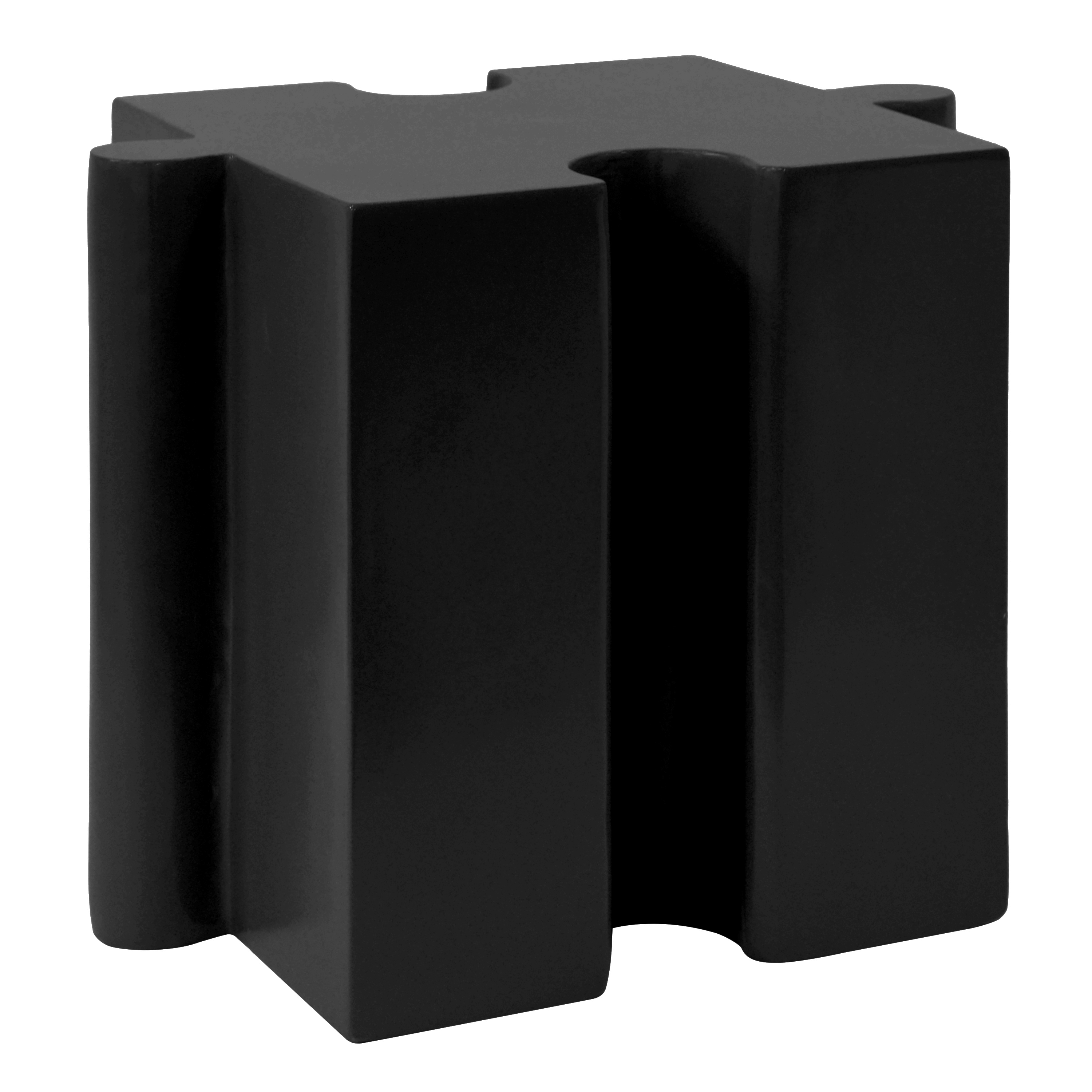 Puzzle Art Side Table, Outdoor Modular Concave Edge Table for Patio Garden Indoor Outdoor, Black