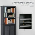 thumbnail image 3 of HOMCOM 70.75 in Bookcase with Adjustable Shelves and Glass Doors, Black, 3 of 8