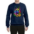 thumbnail image 2 of Wild Bobby, Colorful Happy German Shepherd Dog Animal Lover Unisex Crewneck Graphic Sweatshirt, Vintage Heather Navy, 3XL, 2 of 3