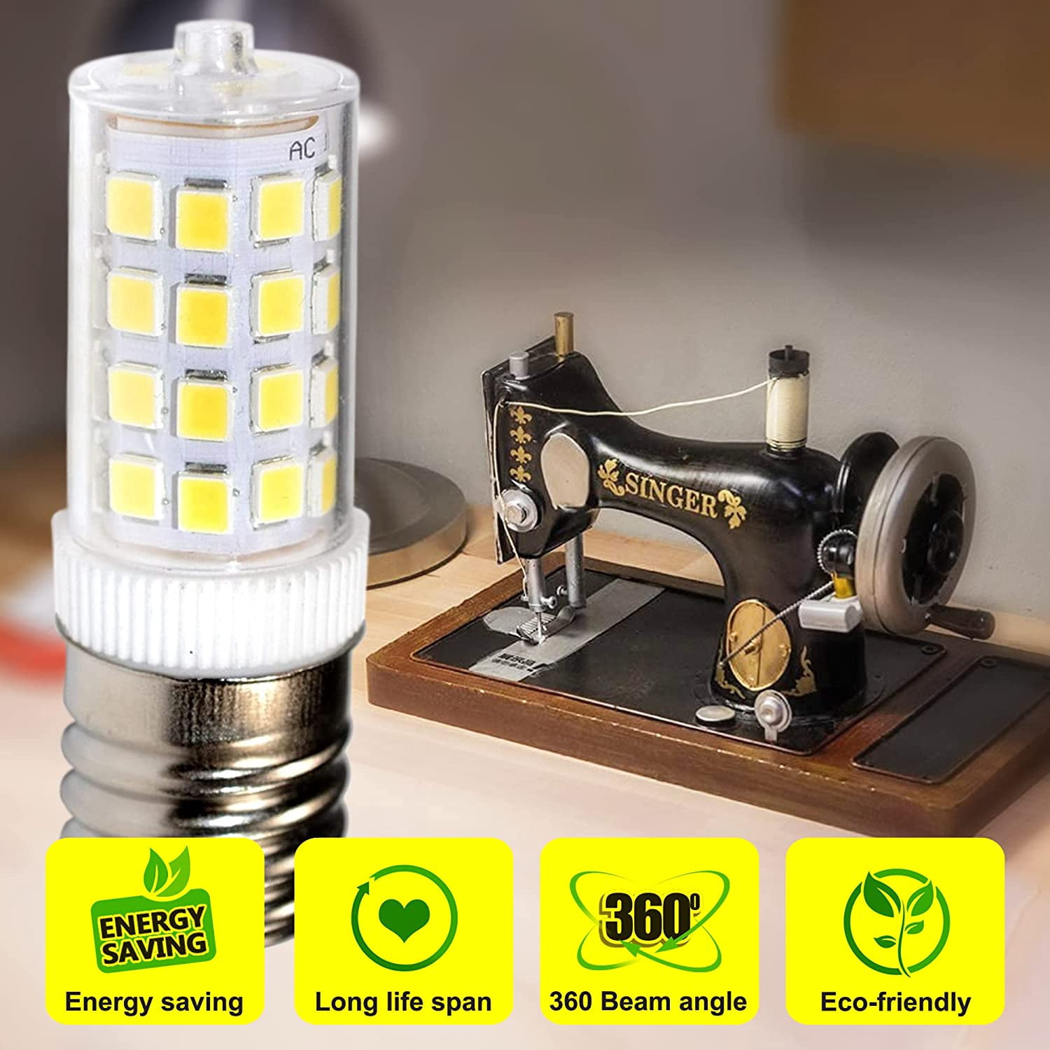 HQRP 2-Pack 110V E17 Dimmable LED Light Bulb Cool White for Whirlpool 8206232A Light Bulb Replacement fits Maytag