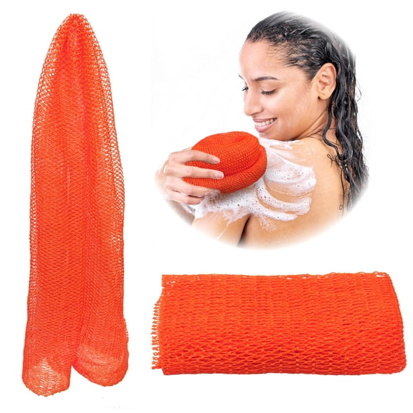 Adeton Esponja de red africana exfoliante corporal exfoliante corporal esponja de red larga 17 colores Sapo ducha accesorios de baño parte trasera del pie cuero cabelludo exfoliante plano removedor de