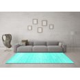 thumbnail image 3 of Ahgly Company Indoor Square Abstract Turquoise Blue Contemporary Area Rugs, 6' Square, 3 of 4