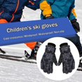thumbnail image 4 of Guantes de esquí cálidos de invierno para niños y niñas, guantes de snowboard impermeables y resistentes al viento, talla M de 4 a 8 años, color verde, 4 of 5