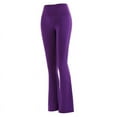 thumbnail image 5 of HUPOM Trouser Pants For Women Training Pants Track Pants High Waist Rise Full Straight-Leg Purple 2XL, 5 of 5