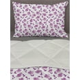 thumbnail image 3 of Flower Comforter & Sham Bedding Set, Floral Pattern Romantic Spring Valentines Day Wedding Anniversary Theme Art, 3 pcs Duvet Set Microfiber Filling Quilt, 5 Sizes, Violet White, by Ambesonne, 3 of 4