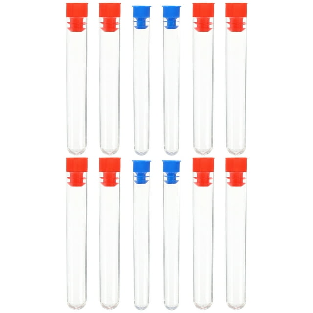 MasteelfCA 12pcs Test Tubes Clear Plastic Test Tubes for Scientific Experiments Propagation