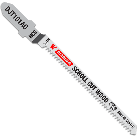 UPC: 0008925153719 | Diablo-DJT101AO5 3-1/4in. High Carbon Steel T-Shank Jig Saw Blades for Scroll Cuts