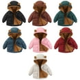 thumbnail image 5 of GYRATEDREAM Infant Baby Winter Coat Cute Teddy Bear Hooded Padded Jacket Warm Fleece Outerwear Windproof Toddler Boys Girl Winter Clothes for 4-5Y White, 5 of 5