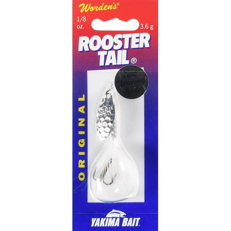 UPC: 0042965513591 | Yakima Bait Worden s Original Rooster Tail Inline Spinnerbait Fishing Lure Hammered Silver White 1/8 oz.