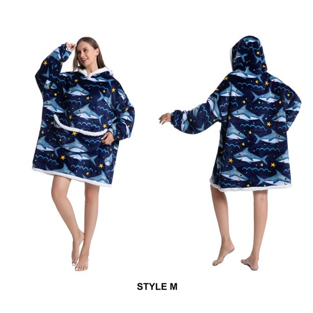 Sudadera con capucha de Sherpa para mujeres, hombres y adolescentes, manta usable de gran tamaño, manta gruesa y cálida, Sudadera con capucha grande