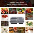 thumbnail image 3 of 5/10/20pcs Lunch Box 2/3 Compartment Food Storages With Lids Disposable Leak Proof Bento Box Storage Kitchen Accessories 3 grid transparent 5pcs, 3 of 6