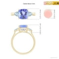 thumbnail image 5 of ANGARA Natural Cushion 2.15 ct Tanzanite & Trillion Aquamarine 3 Stone Ring in 14K Yellow Gold for Women (Size-8mm) | December Birthstone, Anniversary, Jewelry Gift for Women | Natural Tanzanite Ring, 5 of 9