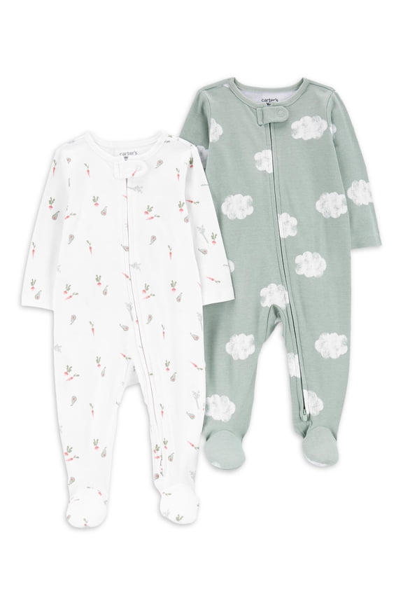 Baby Unisex Sleep N Play, 2-Pack, Sizes Preemie-6/9 Months