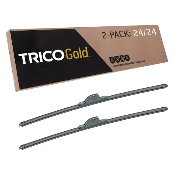 TRICO Gold 24" + 24" Premium Automotive Replacement Windshield Wiper Blades (Set of 2), Passenger and Driver Side All-Weather Beam Wiper Blades for Select Vehicle Models